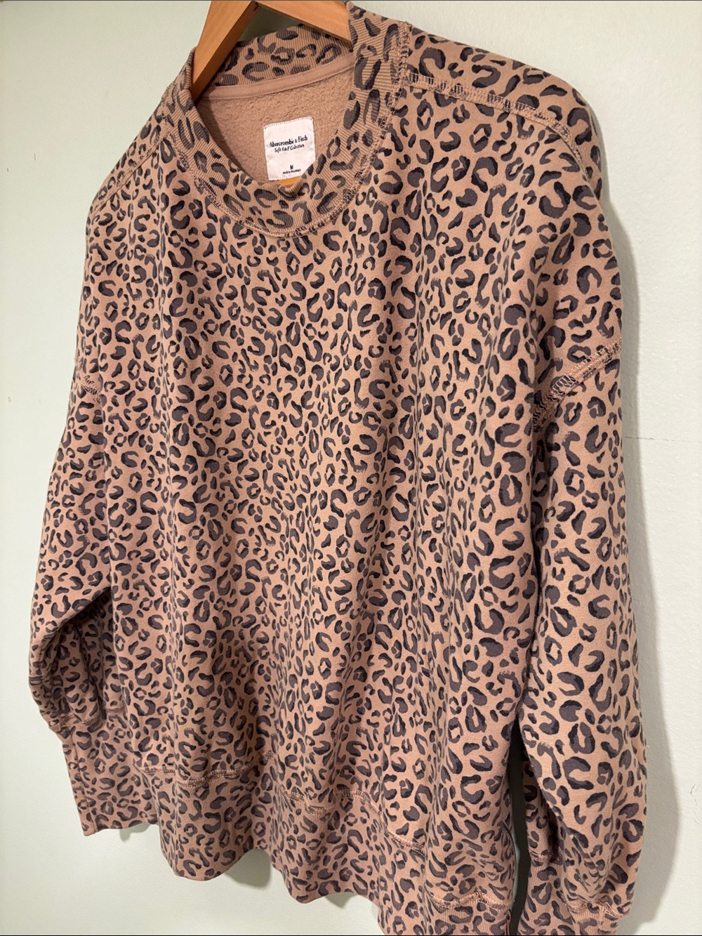 Abercrombie & Fitch Soft A & F Collection  Leopard-Print Crewneck Sweatshirt